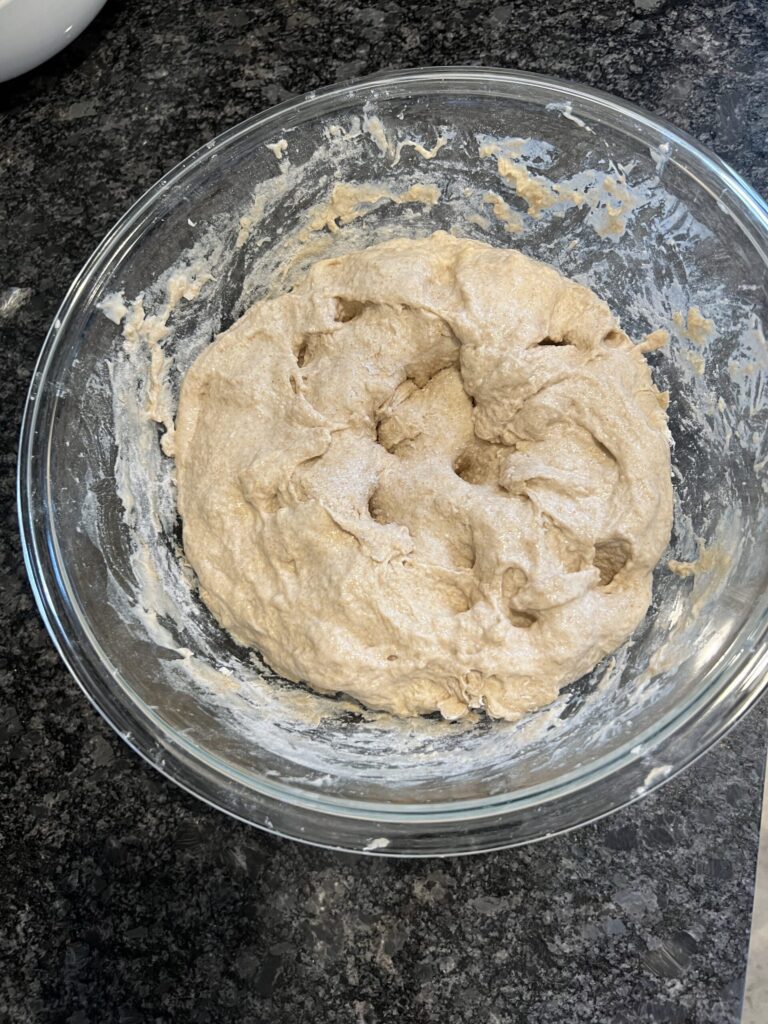 dimple dough mixture bread