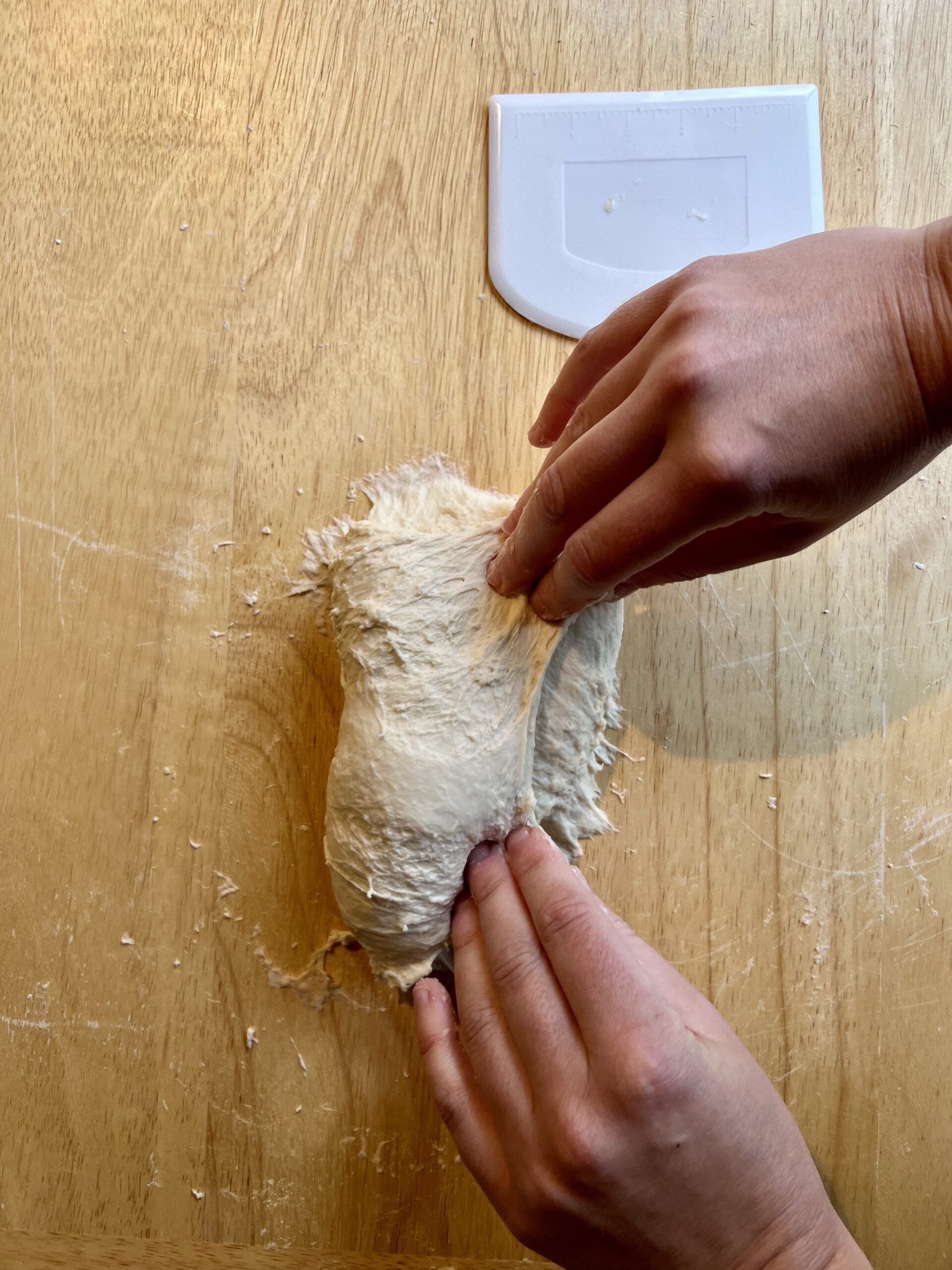 sourdough pizza crust - fold it into itself