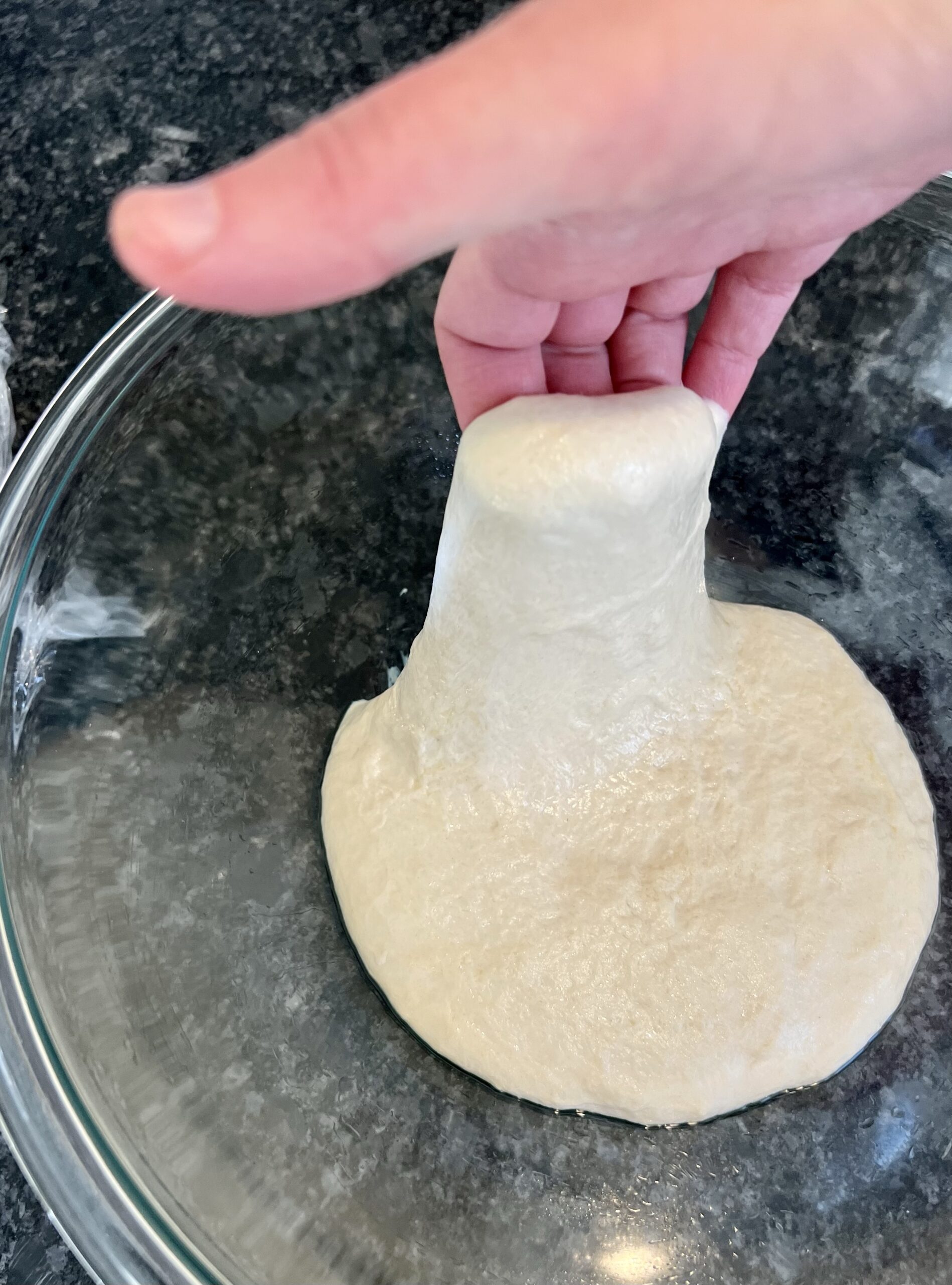 sourdough pizza crust - gently stretch