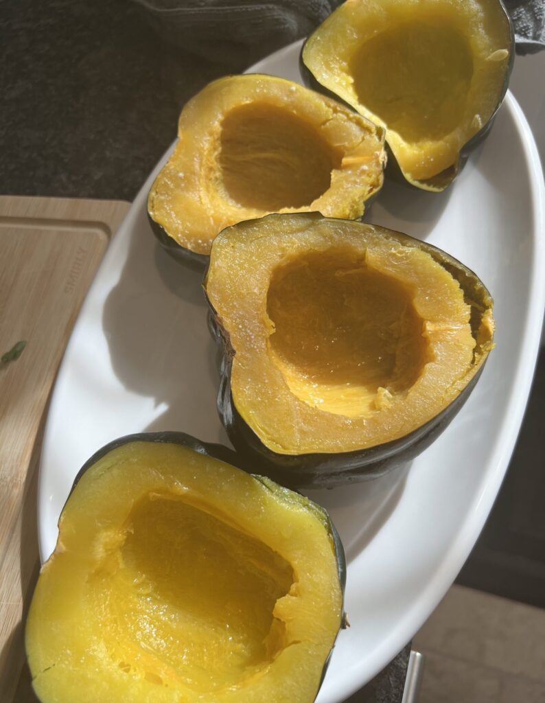 Acorn Squash - They will look like this once done cooking