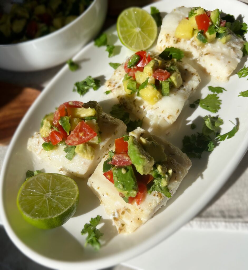 baked cod with pineapple salsa