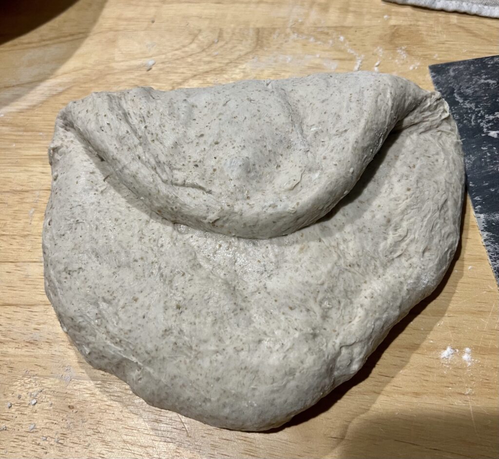 folded sourdough maple rye dough