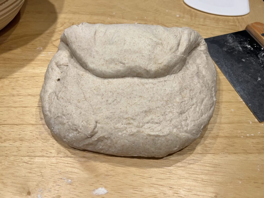 Fold the top of the dough 