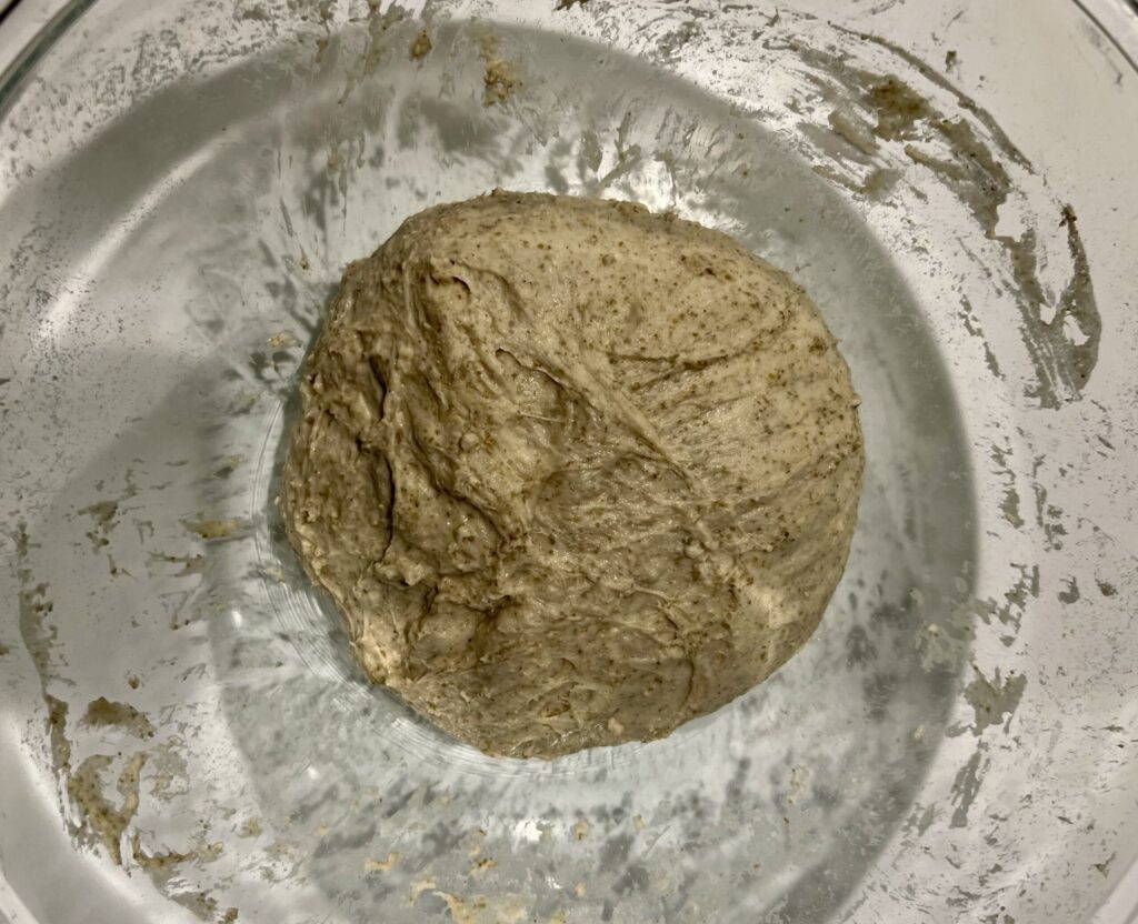 Sourdough Maple Rye Bread - Strengthened dough mixture