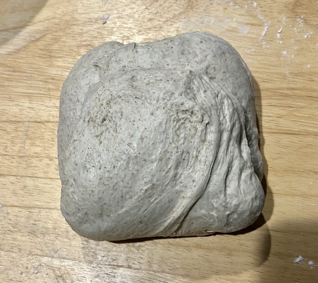 folded sourdough maple rye dough