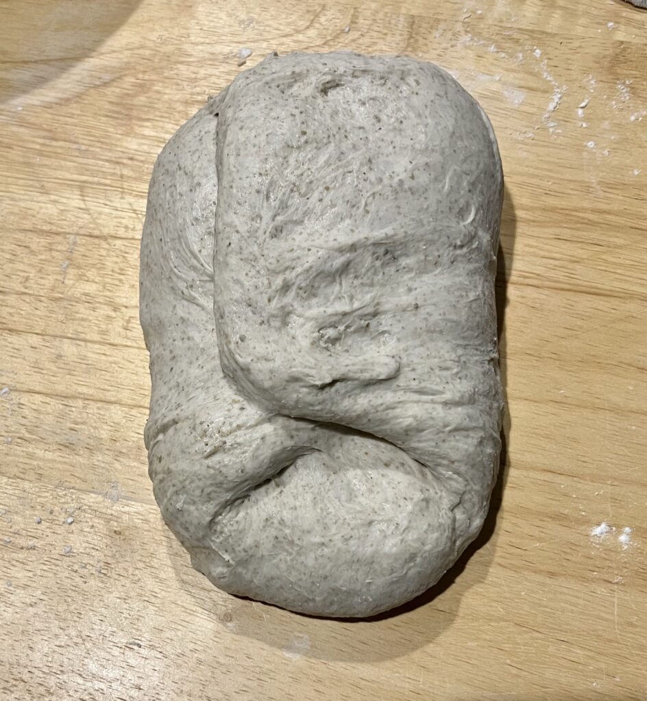 folded sourdough maple rye dough