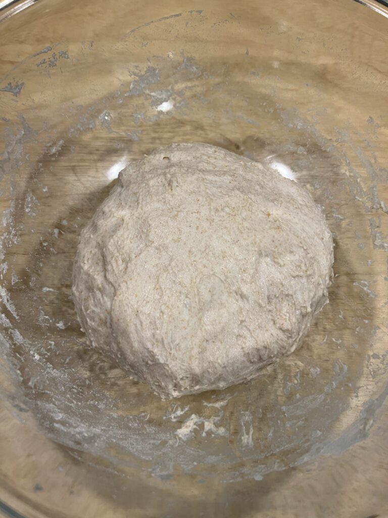Strengthened dough into a ball