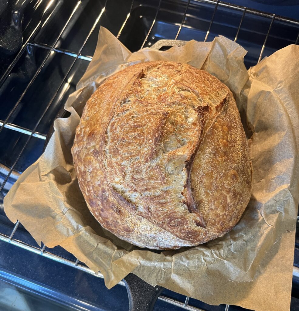 baked sourdough with herbs