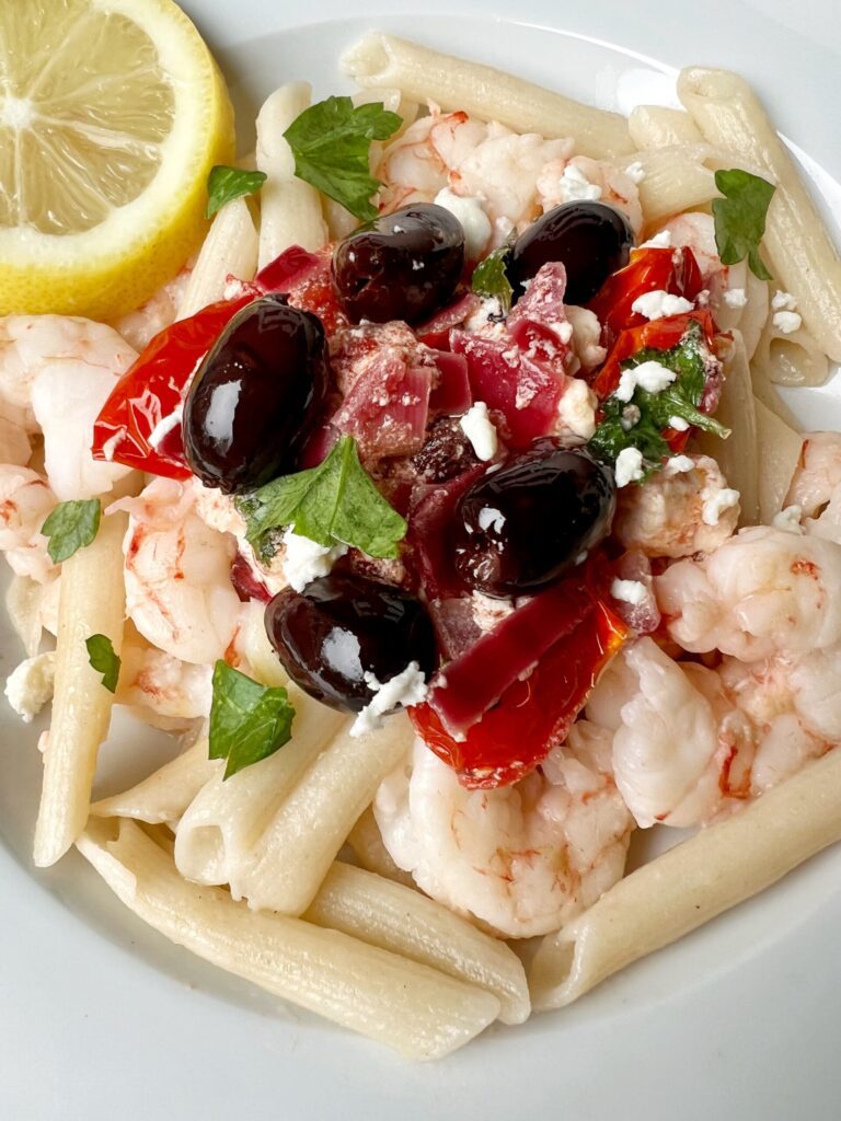 Mediterranean shrimp pasta
