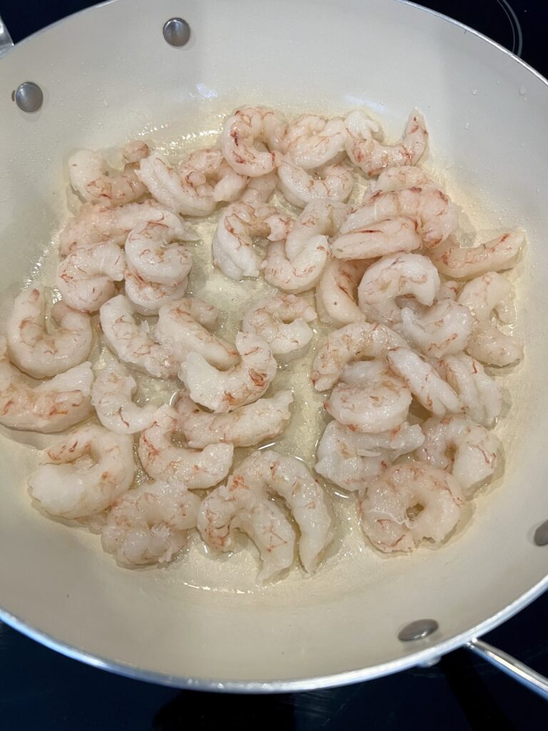 Mediterranean Shrimp Pasta  - cook the shrimp