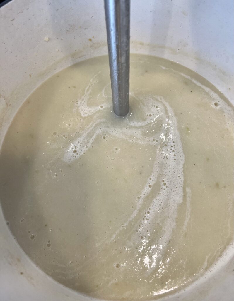 Blend the soup until creamy