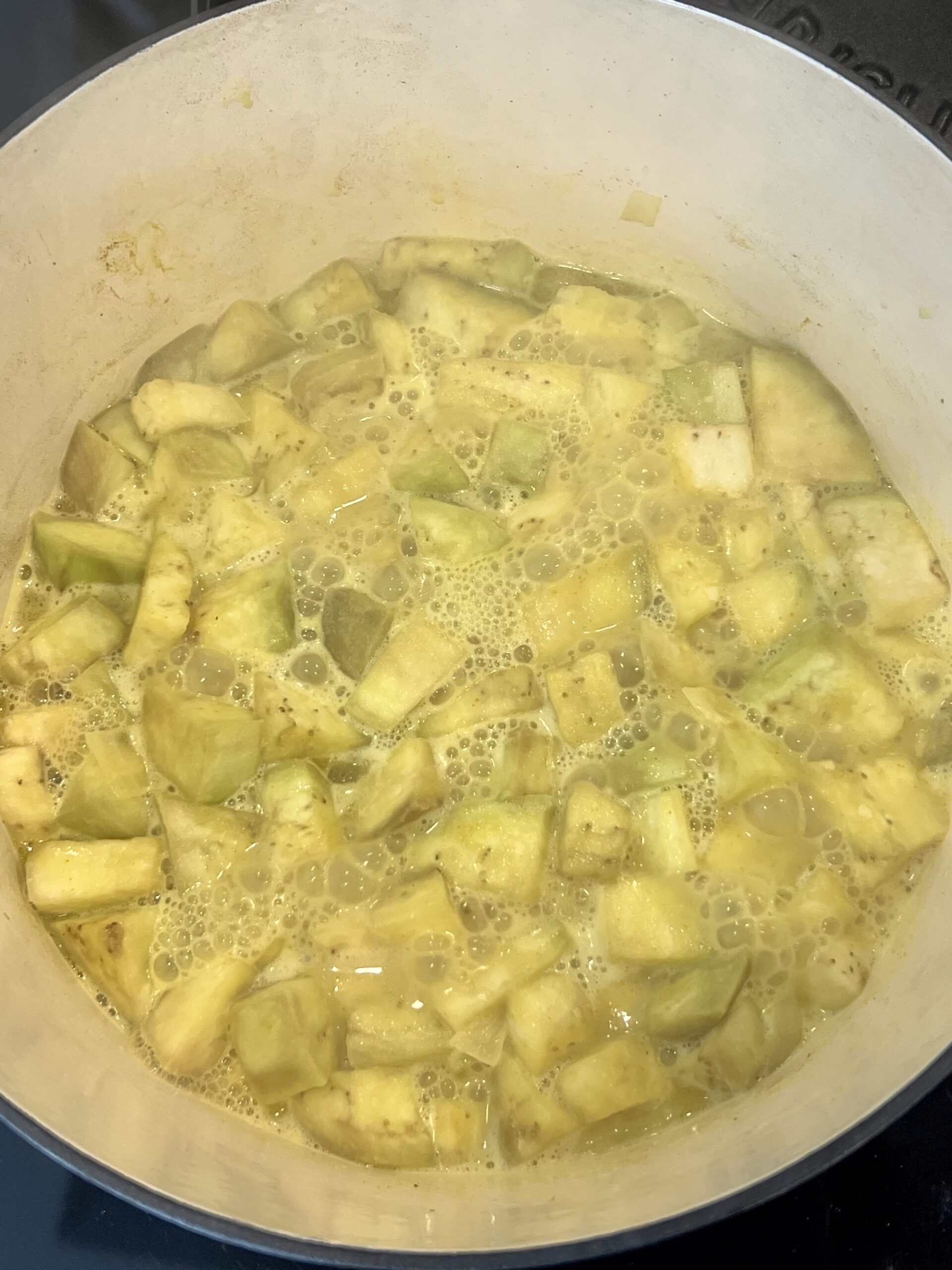 Quick Eggplant Coconut Soup Healing Slice