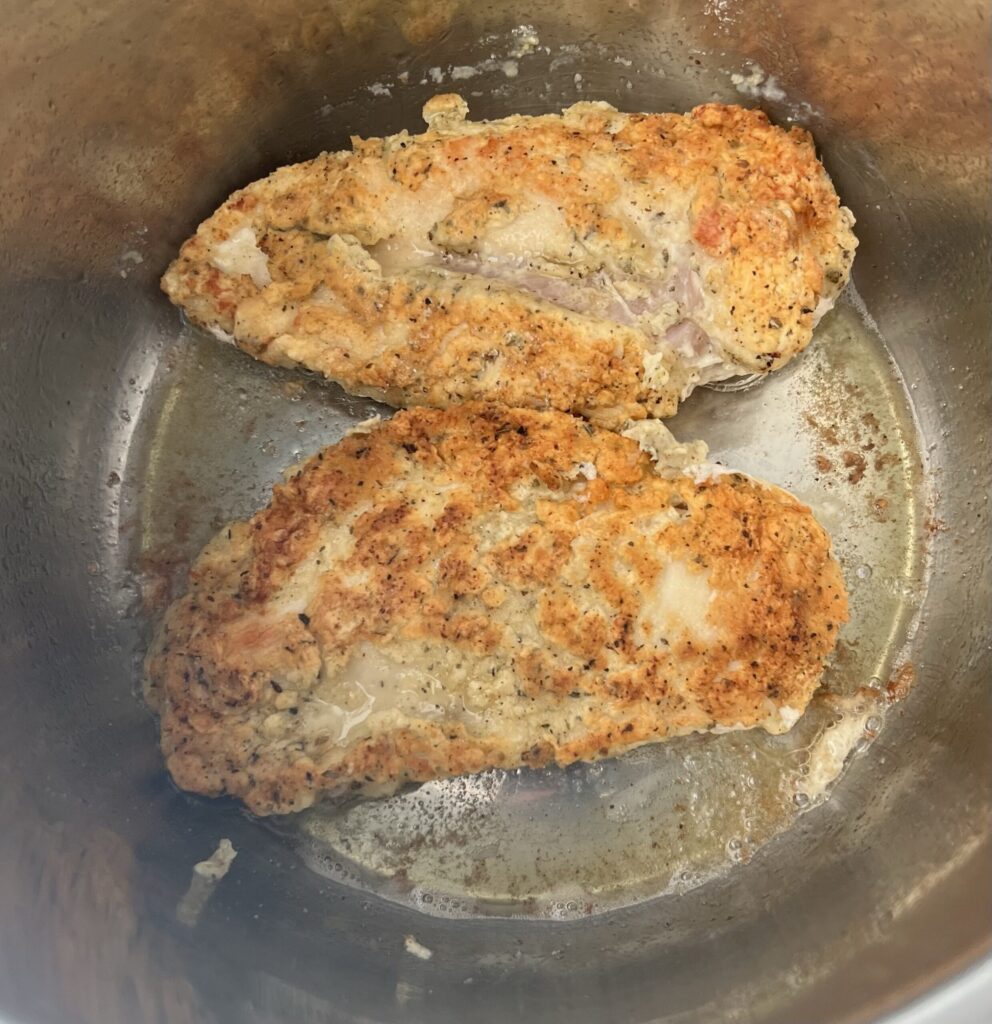 browning the chicken