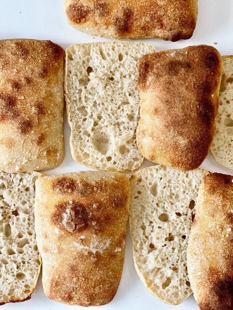 sourdough ciabatta bread slices