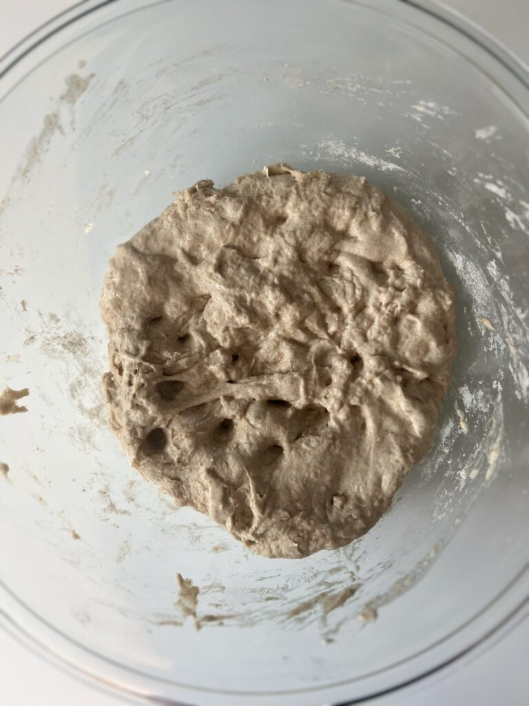 Mix the salt, leaven, & dough