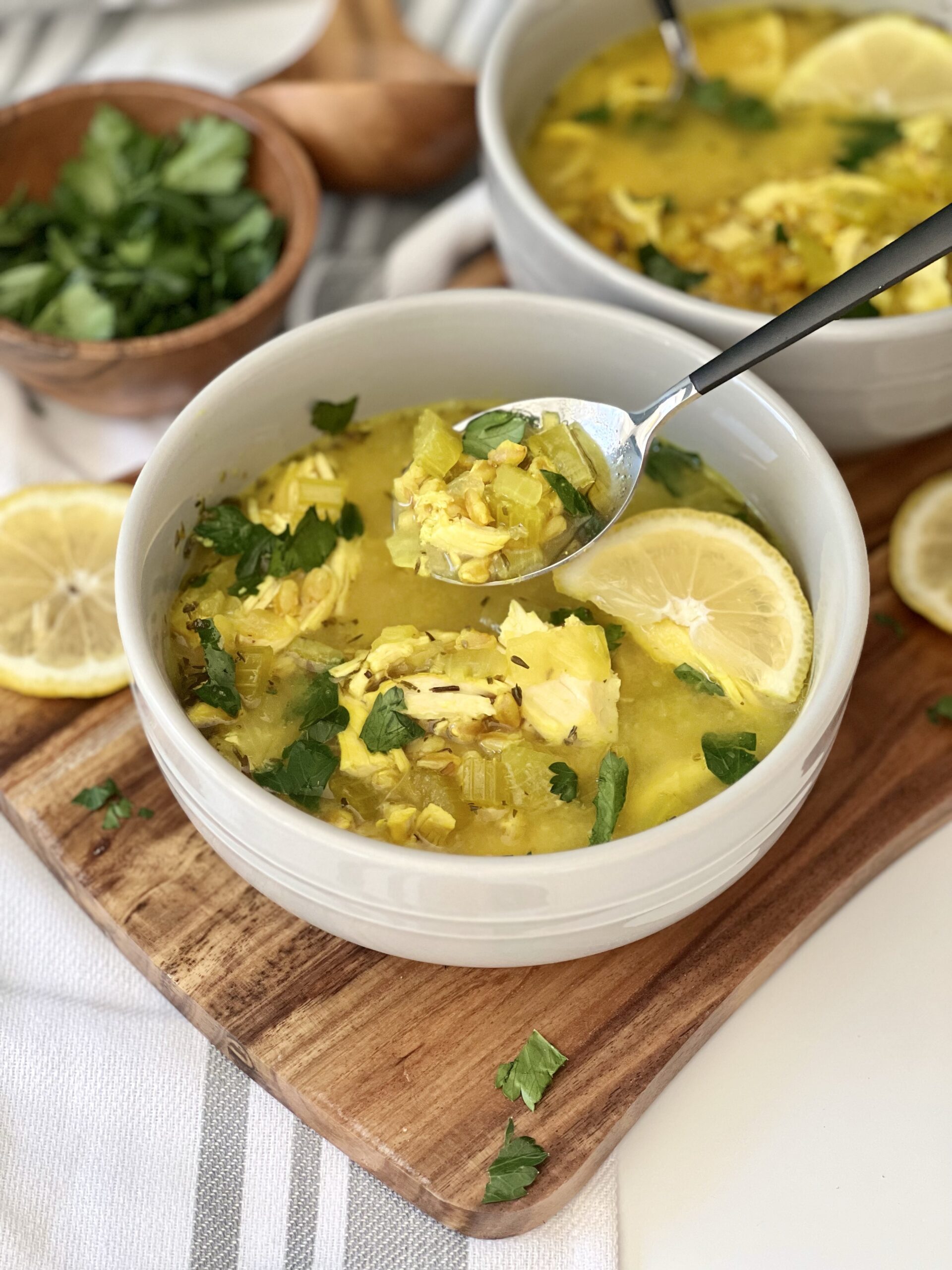 Instant Pot Lemon Chicken Soup - Healing Slice 