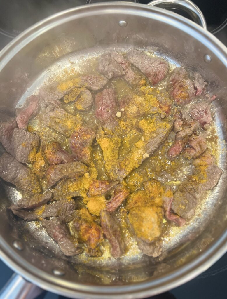 Add the beef & spices