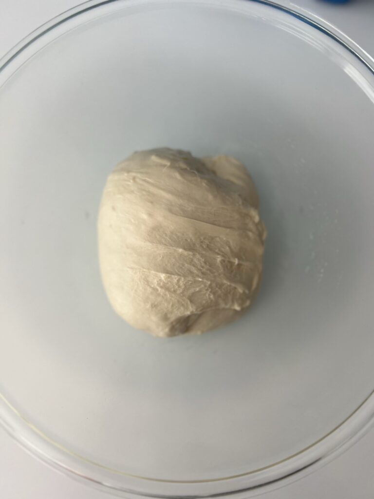 The dough will look like this after a stretch and fold