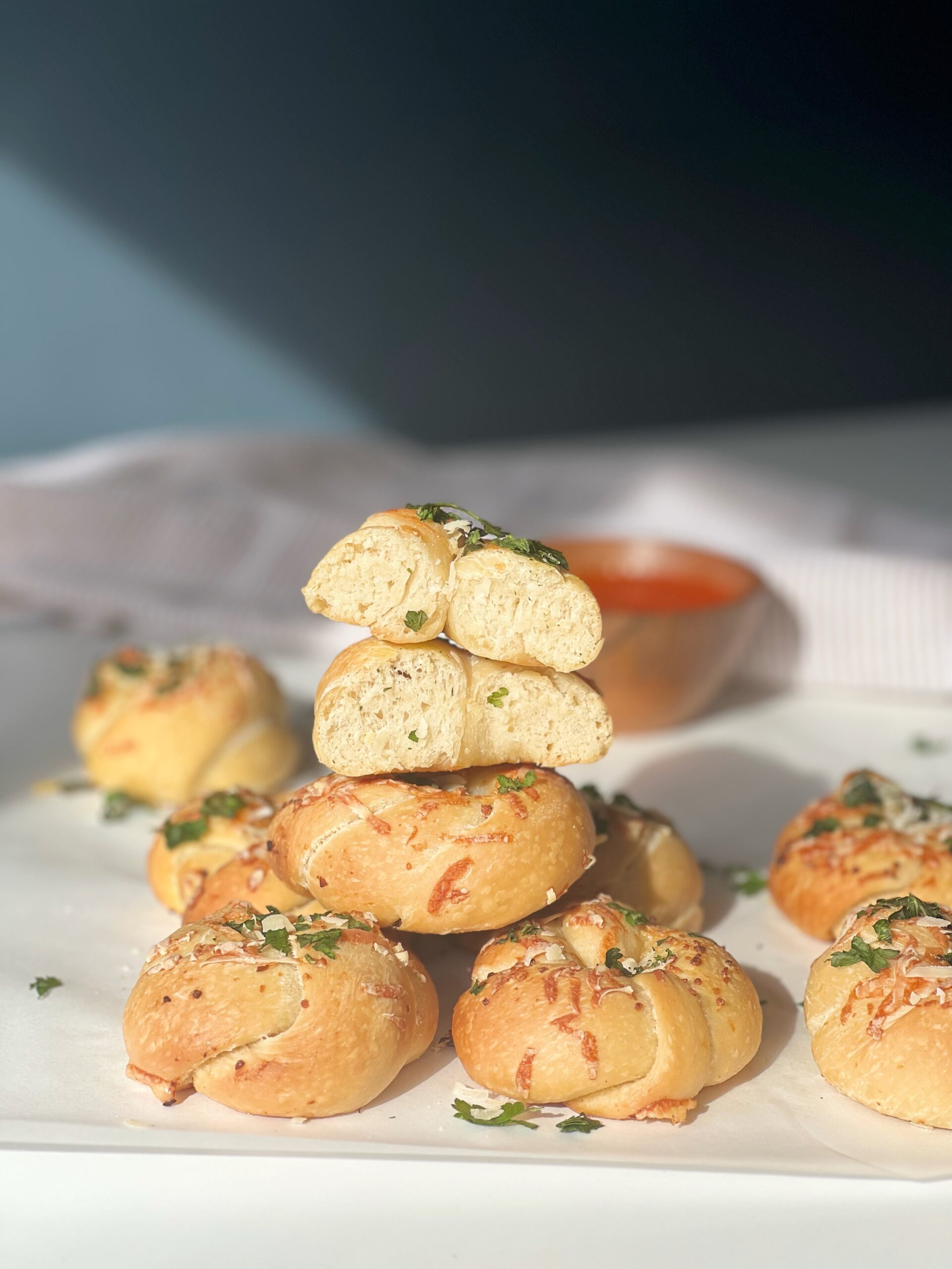 Sourdough Discard Garlic Knots Healing Slice