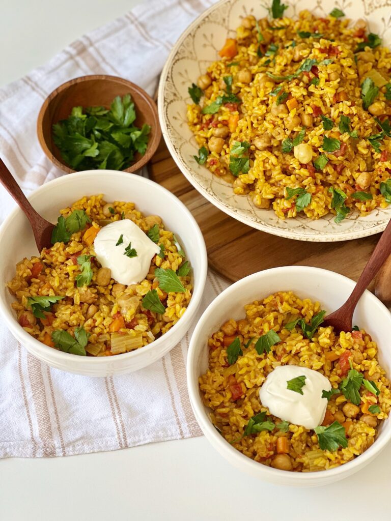 turmeric chickpea and rice bowls