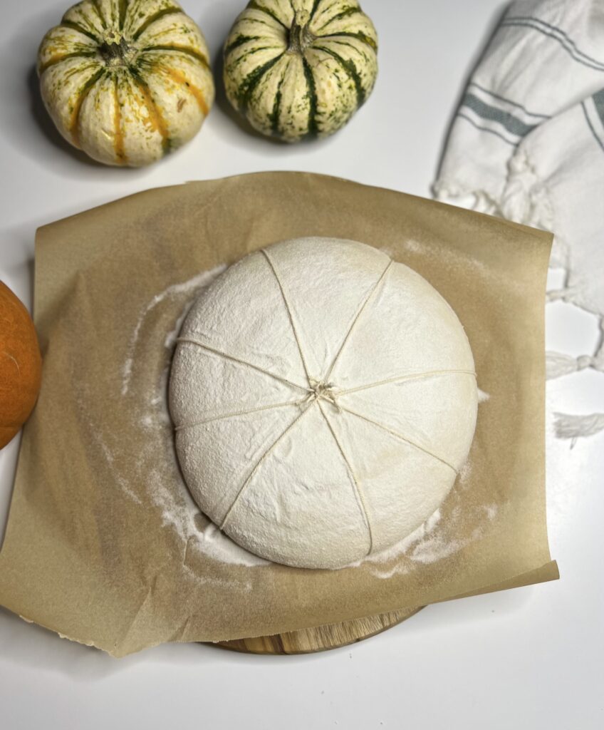 Pumpkin Shaped Sourdough Bread
- before scoring