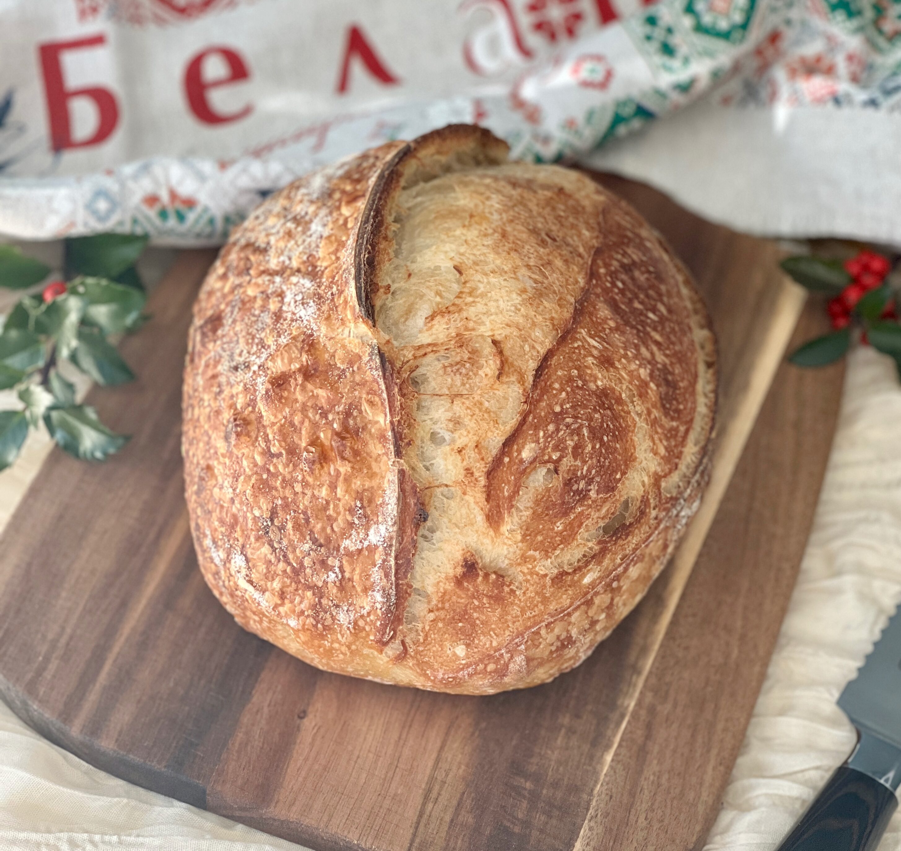 sourdough bread with a sweet levain