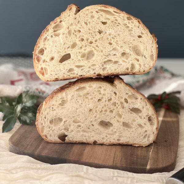 sourdough bread with a sweet levain