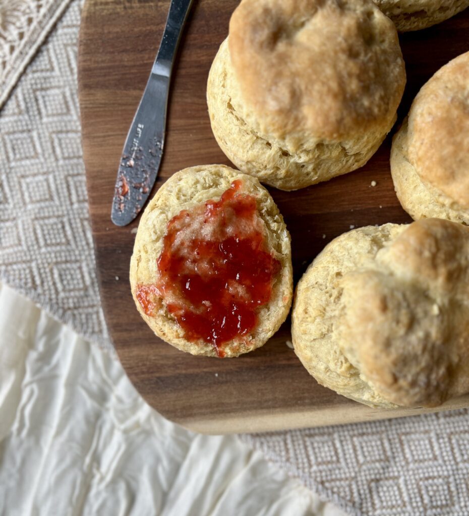 sourdough biscuits with jam