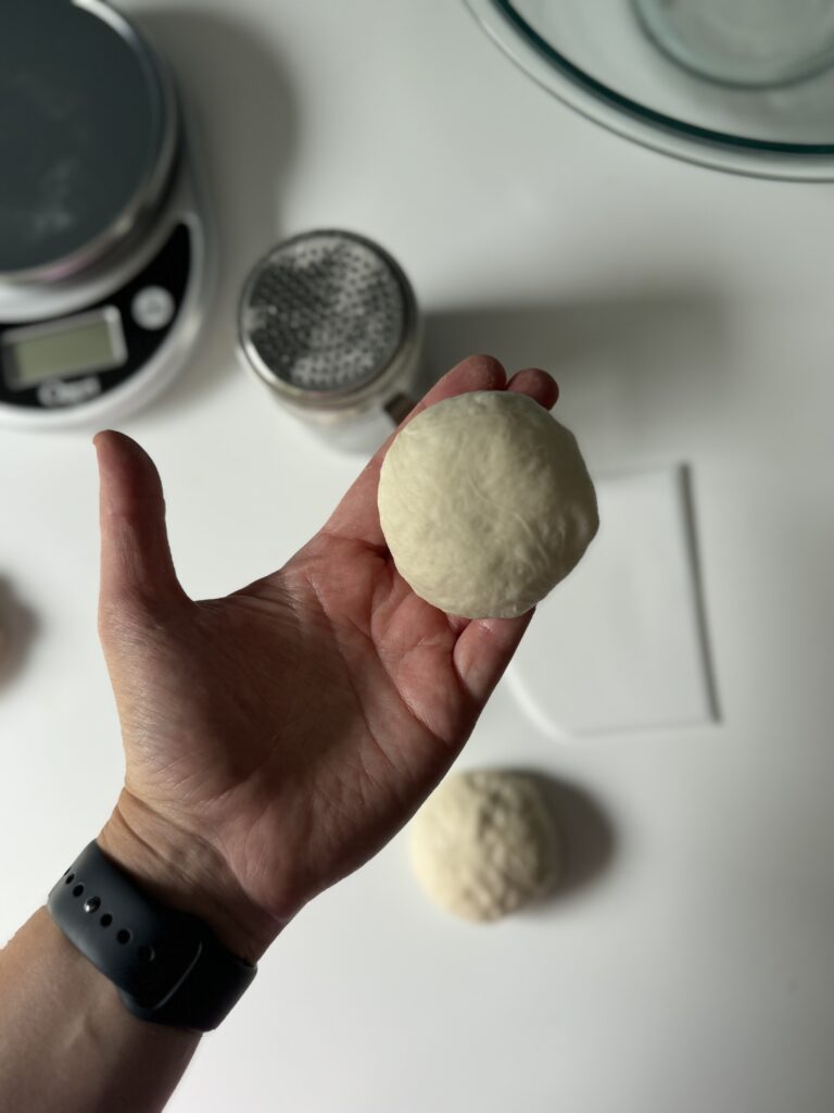 shaping sourdough crusty rolls