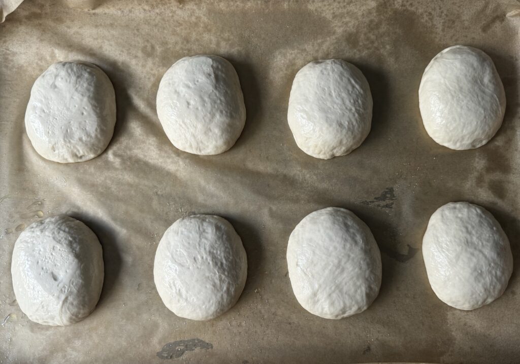 sourdough crusty rolls proofed