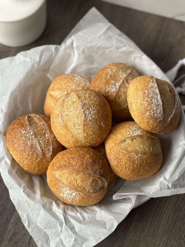 crusty sourdough rolls