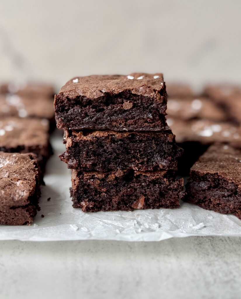 stacked sourdough brownies