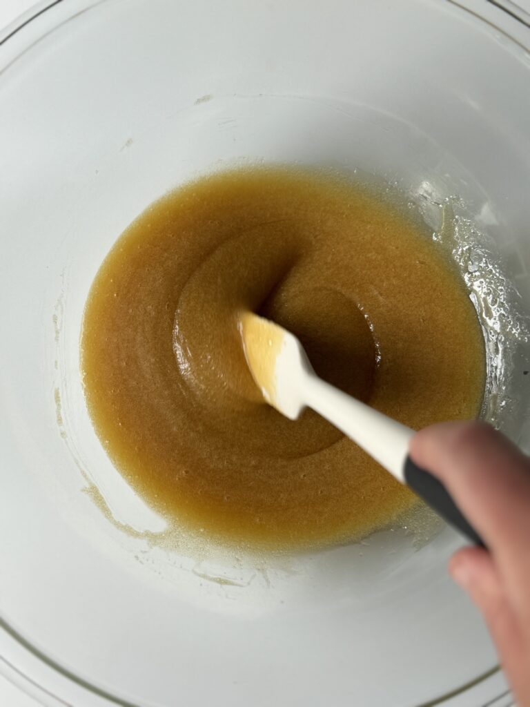 mixing sourdough blondies