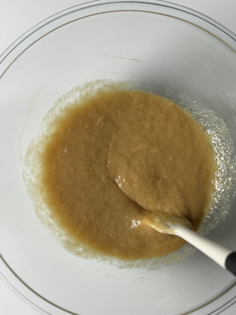 mixing sourdough blondies