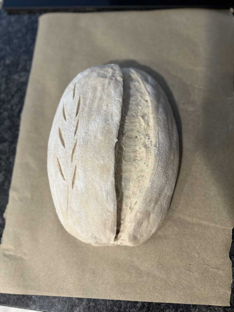 scored sourdough bread