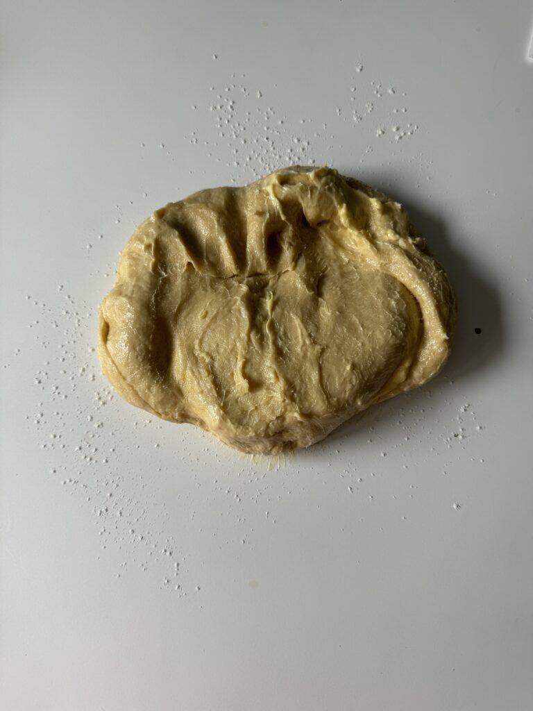 kneading sourdough brioche