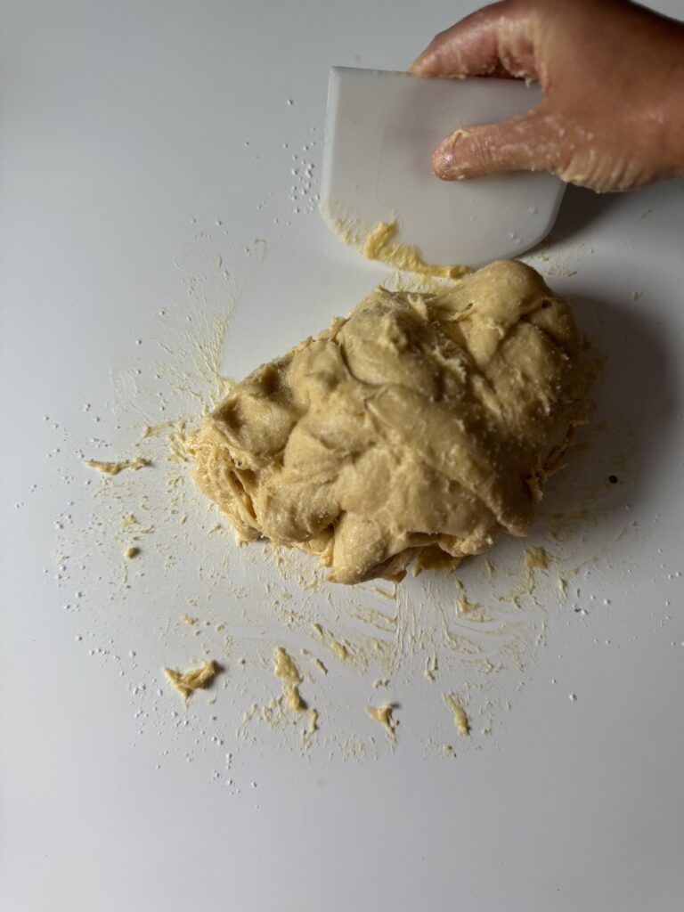 kneading sourdough brioche