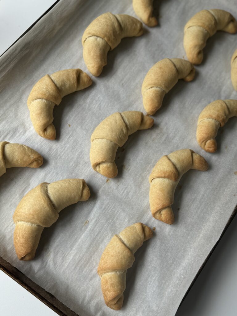 sourdough crescent rolls with butter