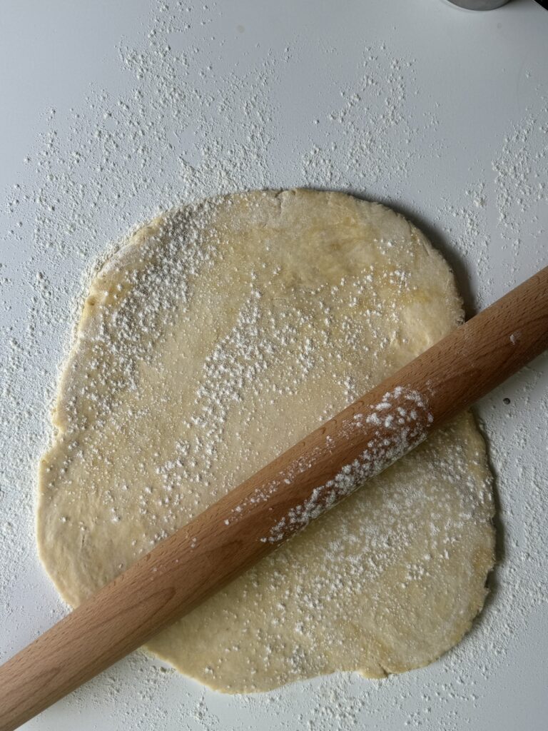 rolling the galette dough