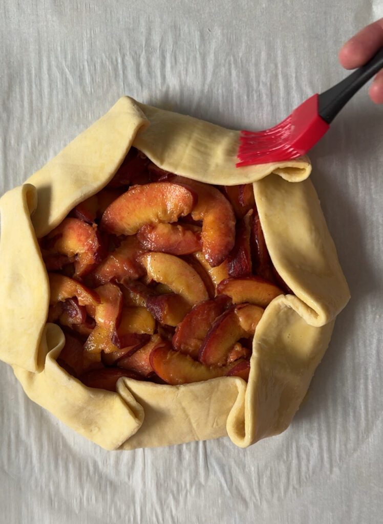 brushing peach galette