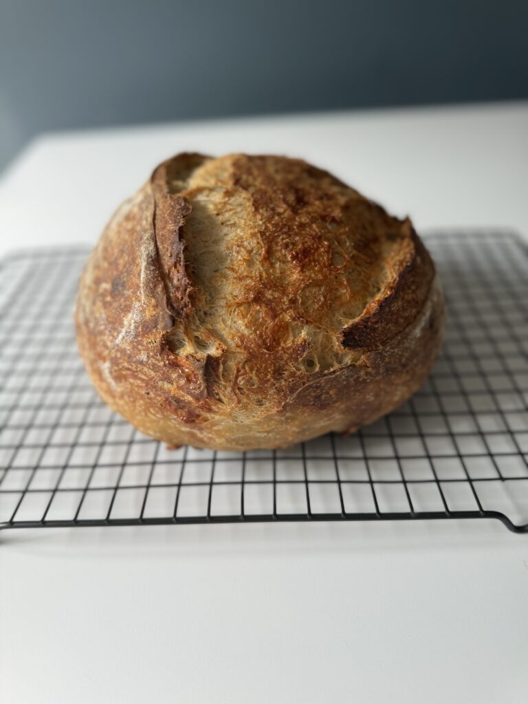 cooling sourdough bread