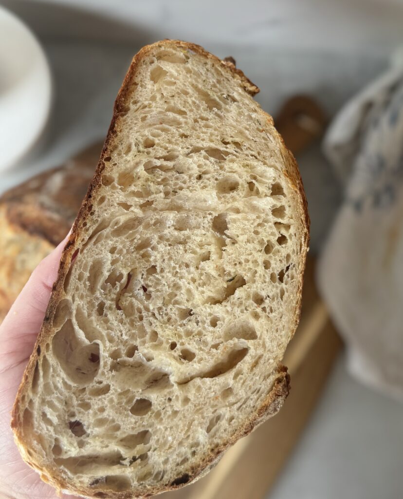 Parmesan and herb sourdough bread