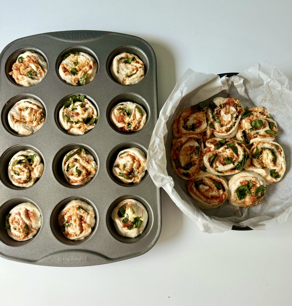 shaped sourdough pizza scrolls