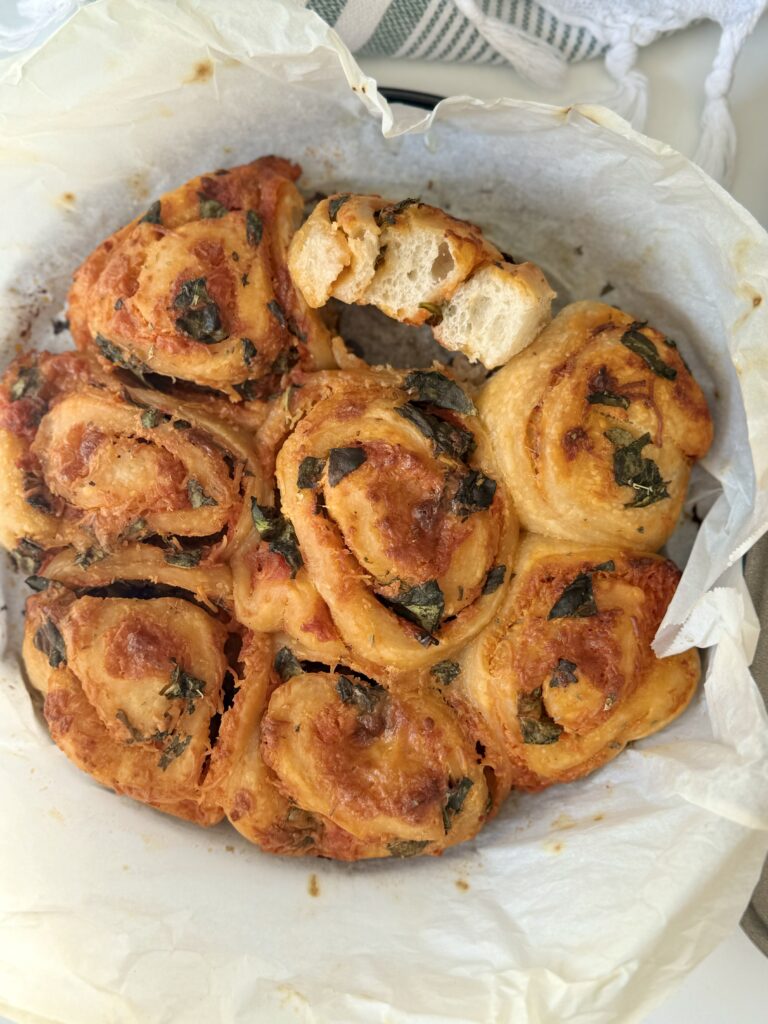 sourdough pizza bread scrolls