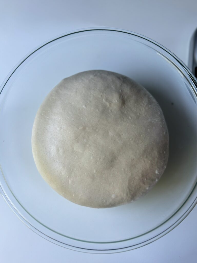 proofed sourdough pretzel dough