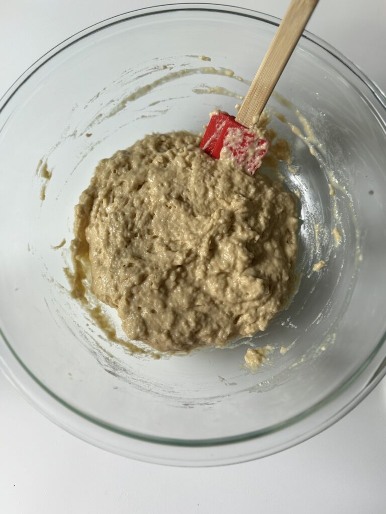 sourdough donut muffins batter