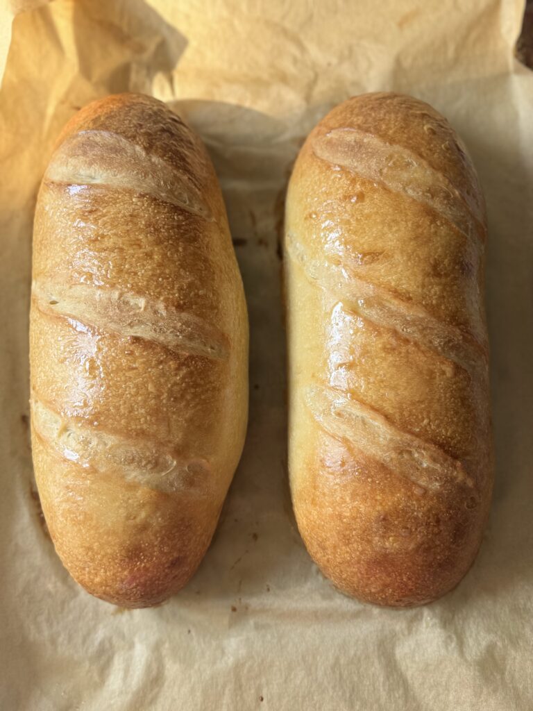 sourdough french bread baked