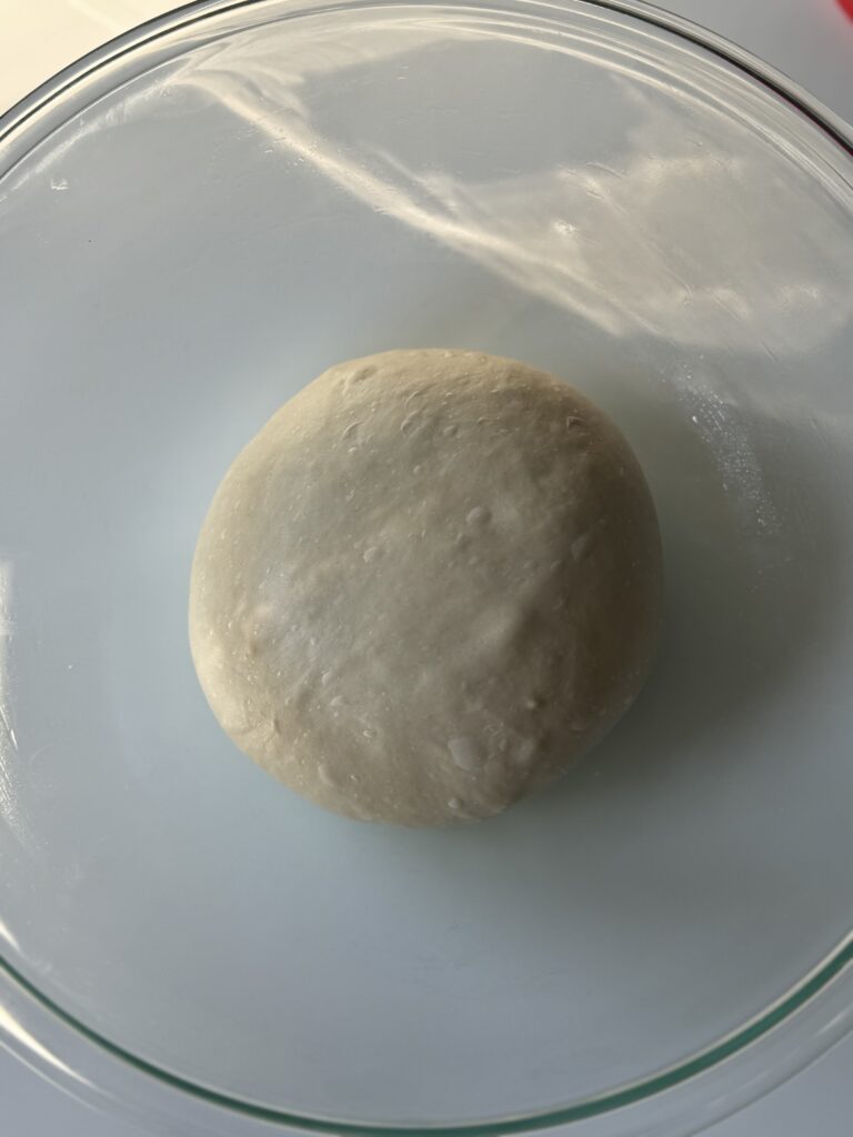 stretch and folded dough