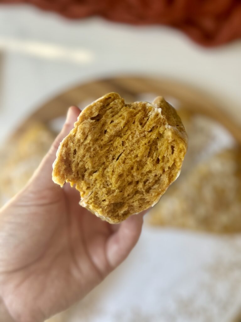 inside of sourdough pumpkin scone