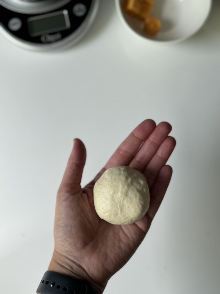 final shape of stuffed dough ball